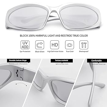 Amazon.com: knliwkm 2 Pairs Y2K Wrap Around Sunglasses